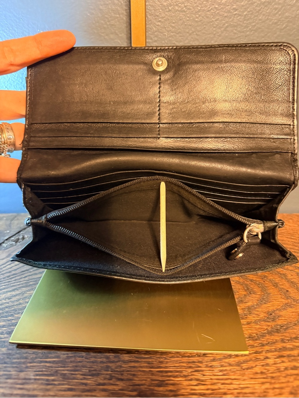 Jimmy Choo Black Leather Star-Studded Clutch - Picture 8 of 8